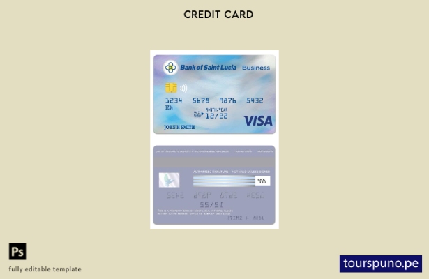 lista para imprimir plantilla de tarjeta de visita para visa del Banco de Santa 